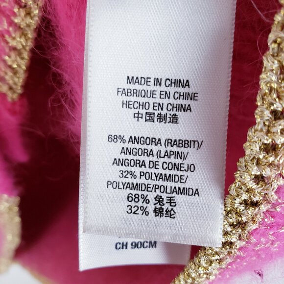 Juicy Couture Angora Blend Cardigan Longline Sweater Pink Fuzzy Soft size S - Picture 9 of 12